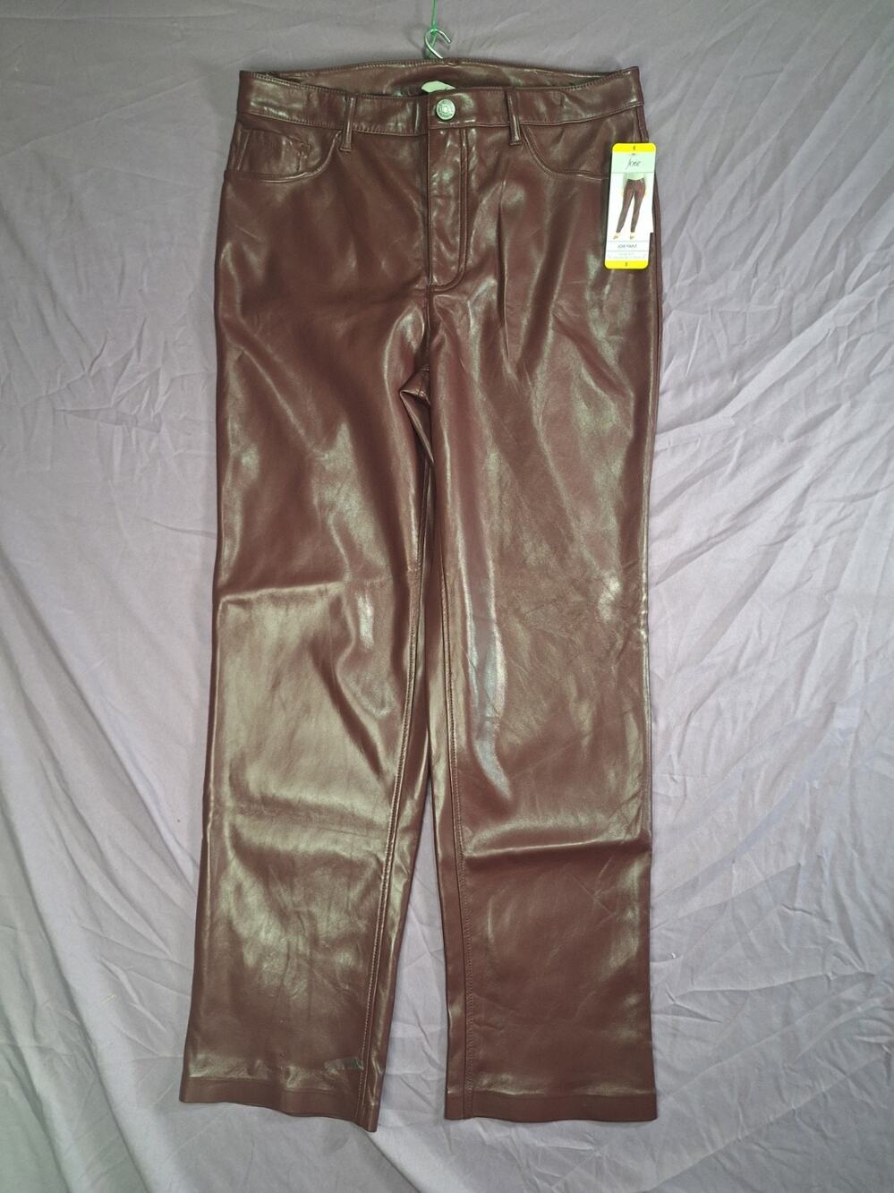 Joie Burgundy Faux Leather Pants – Size 8, Luxe Holiday Style, NWT